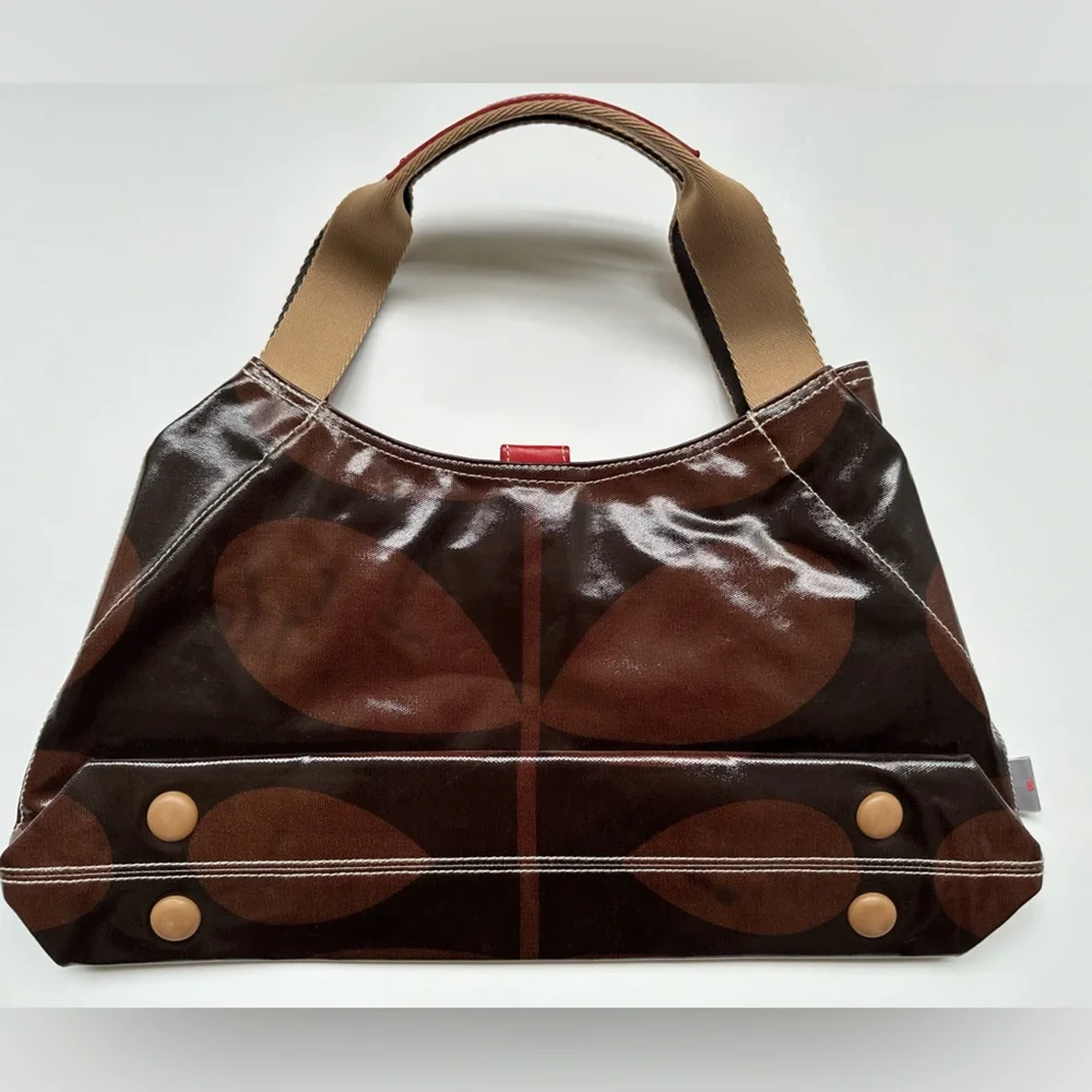 Orla Kiely Chocolate Brown Leaf Shoulder Bag - Picture 2 of 9